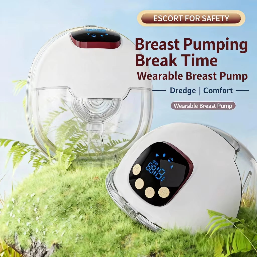 Portable Double Wearable Electric Breast Pump Hands-Free Milk Extractor 4 Modes 60 Levels Silent LED with Case for Breastfeeding